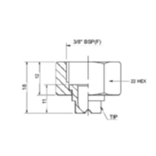Flat Jet Tip in Billet Caster
